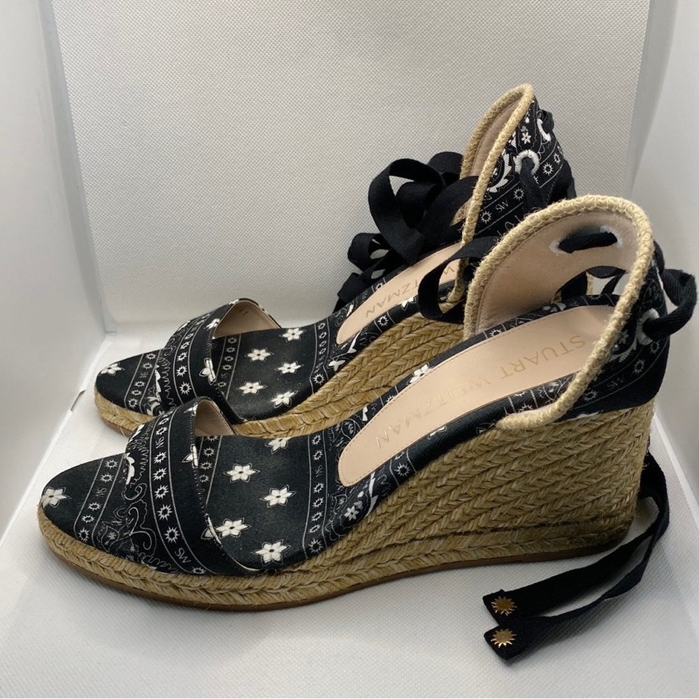 Stuart Weitzman, Authentic Illeana Lace Up Wedges… - image 7